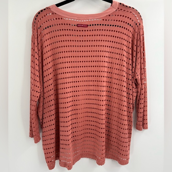 Hard tail 3/4 sleeve activewear mesh dolman sleeve oversized shirt size medium - Picture 4 of 7